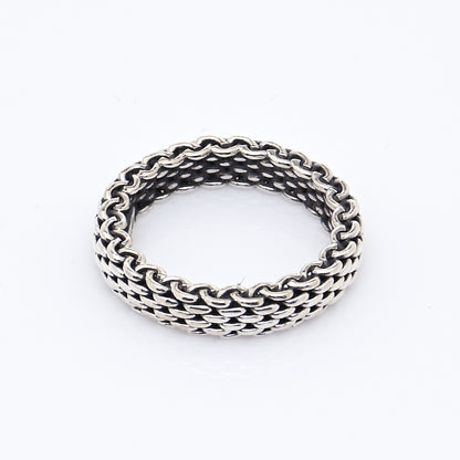 Tiffany Sterling Silver Narrow Mesh Somerset Ring 46 3.75 5 of 7