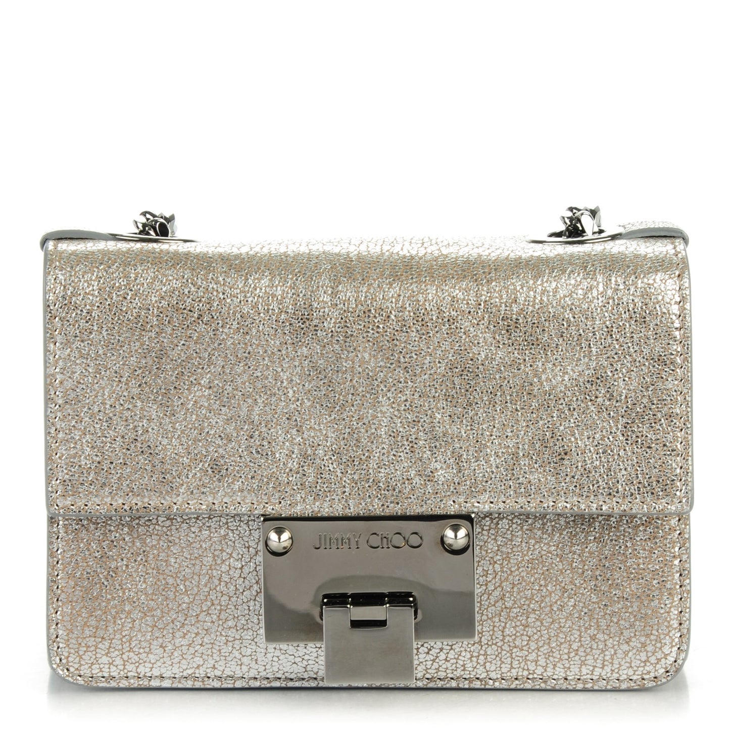 Metallic Grainy Goatskin Mini Rebel Crossbody Platinum