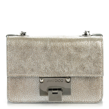 Jimmy Choo Metallic Grainy Goatskin Mini Rebel Crossbody Platinum 1 of 6