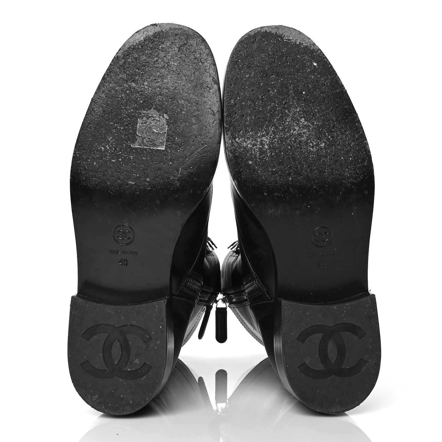 Chanel Calfskin Lace Up Combat Boots 40 Black 5 of 14