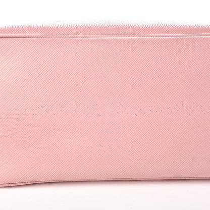 Prada Saffiano Cuir Bi-Color Small Double Handle Bag Pesca Tamaris 14 of 15