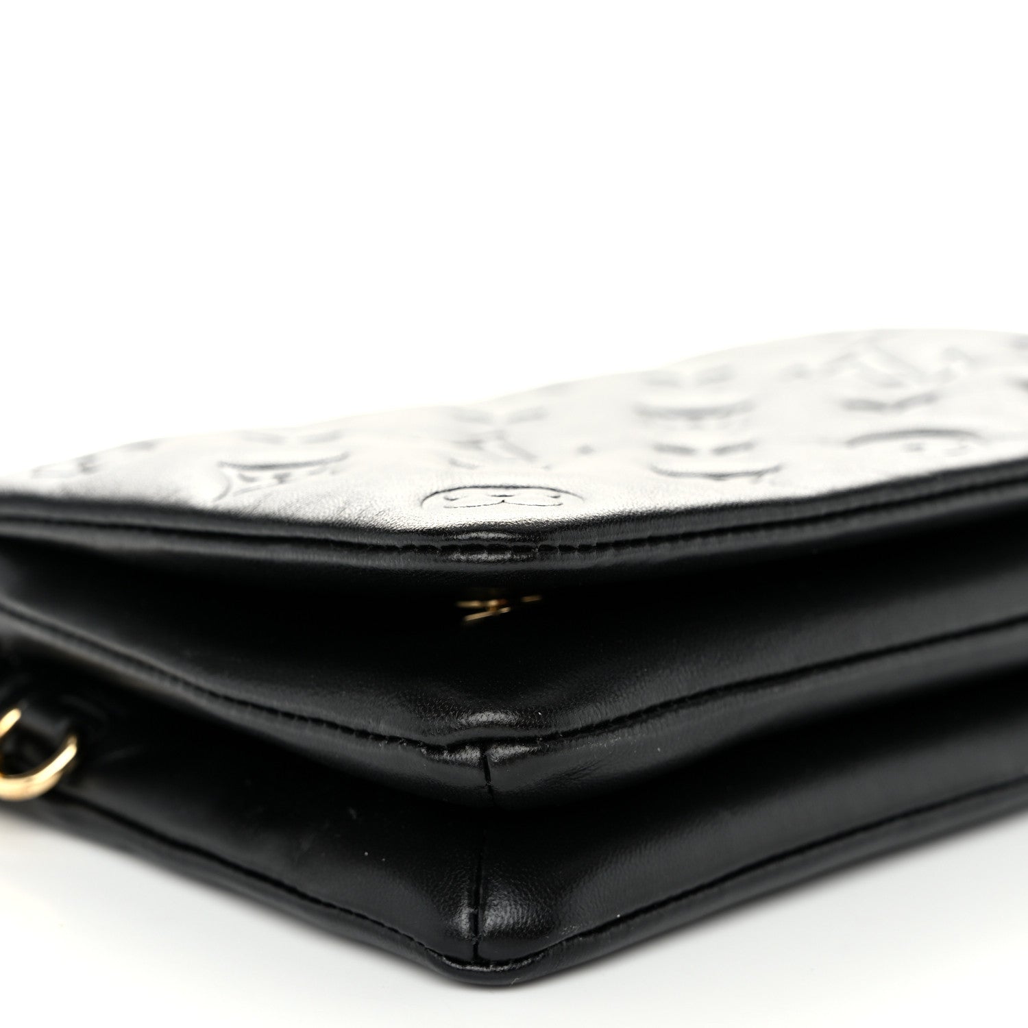 Louis Vuitton Lambskin Embossed Monogram Pochette Coussin Black 9 of 11