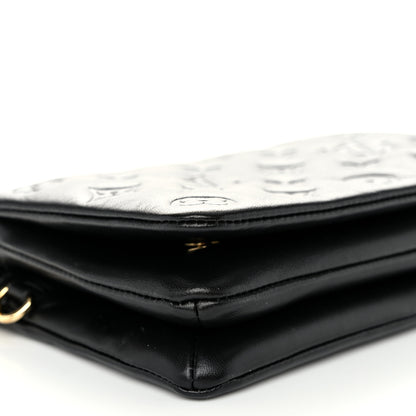 Louis Vuitton Lambskin Embossed Monogram Pochette Coussin Black 9 of 11