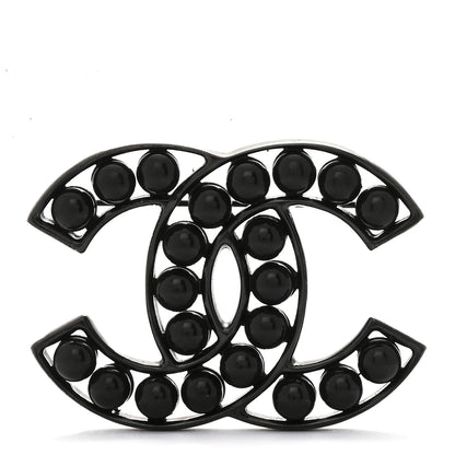 Chanel Bead CC Brooch Black 1 of 4