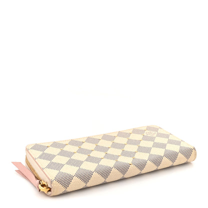Louis Vuitton Damier Azur Studded Clemence Wallet Rose Ballerine 4 of 8