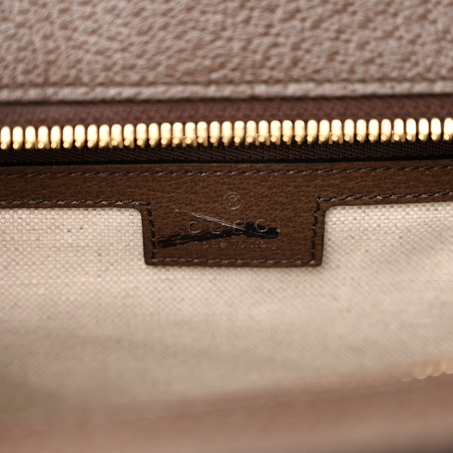 Monogram Jumbo GG Textured Dollar Calfskin Web Small Ophidia Slip Handle Tote Beige Ebony New Acero