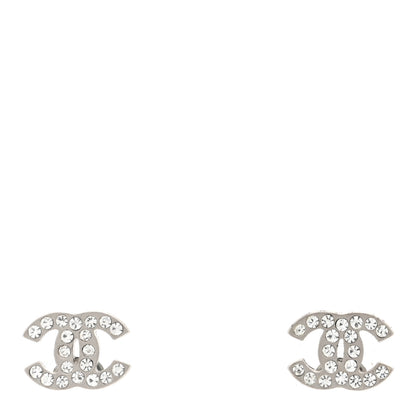 Chanel Crystal Mini Timeless CC Earrings Silver 1 of 4