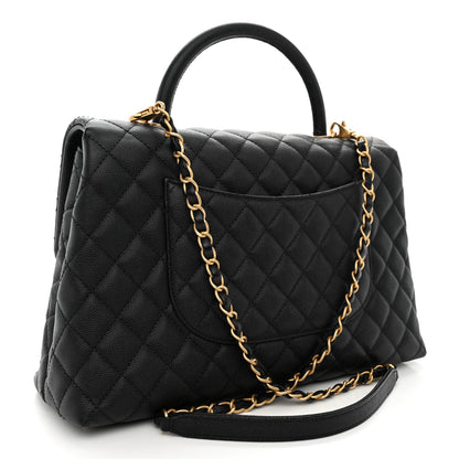 Chanel Caviar Quilted Medium Coco Handle Flap Black 3 of 11