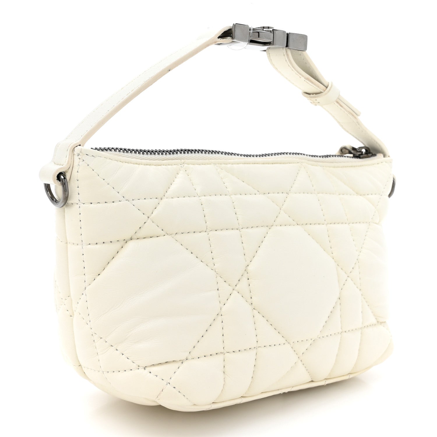 Christian Dior Calfskin Macrocannage Small Diortravel Nomad Pouch Latte Latte 3 of 10