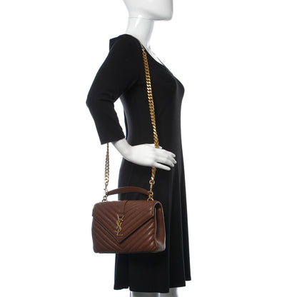 Saint Laurent Sheepskin Matelasse Medium College Monogram Bag Amber 2 of 11