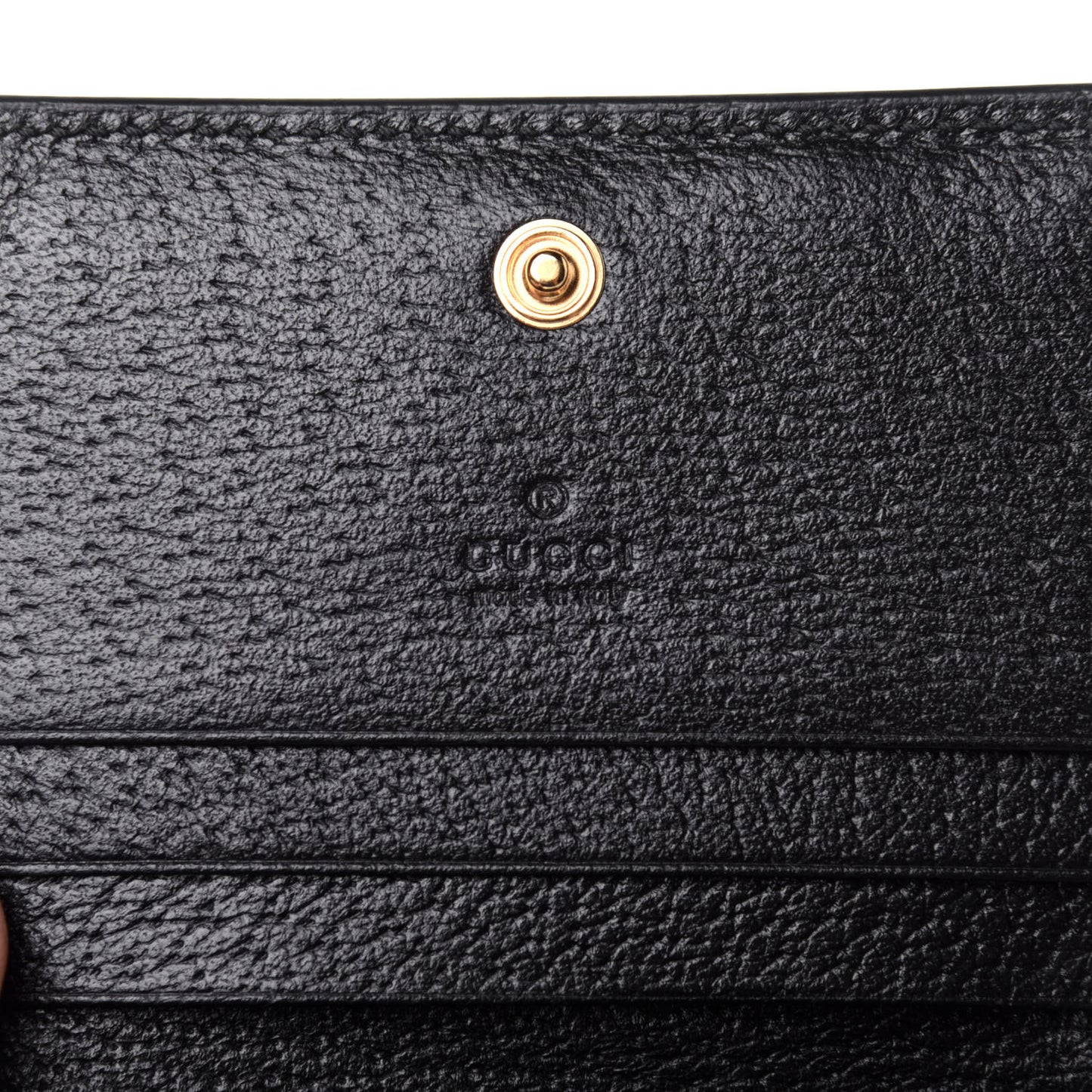 Calfskin Web Ophidia Card Case Black