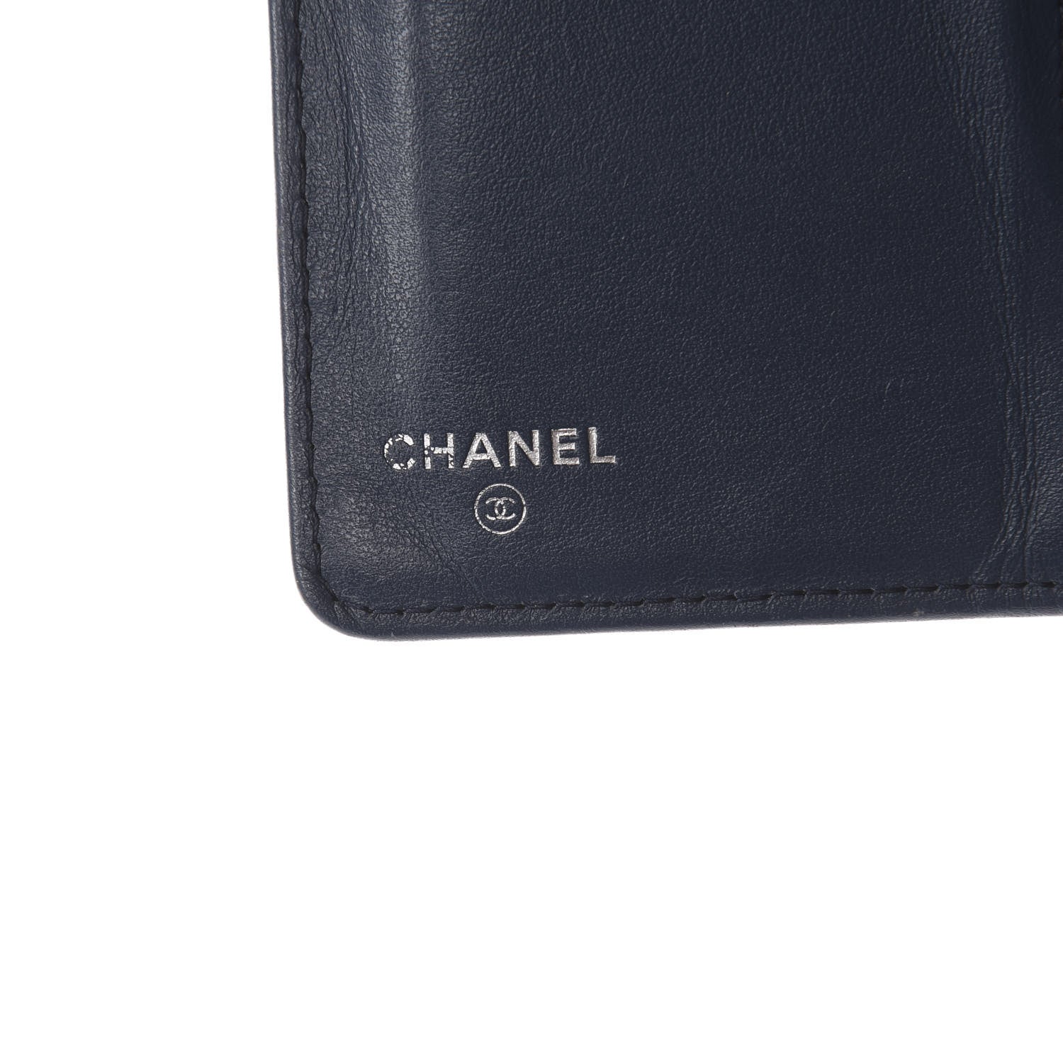 Chanel Caviar Quilted Boy Yen Wallet Navy Blue 5 of 7
