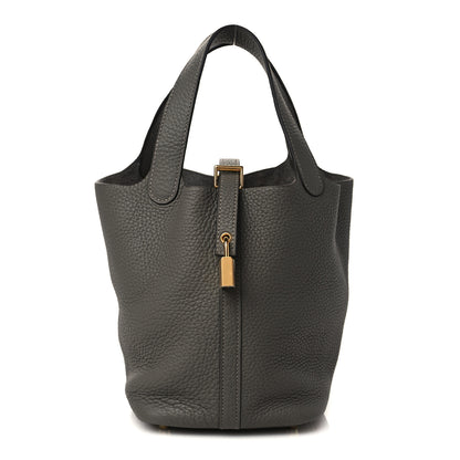 Hermes Taurillon Clemence Picotin Lock 18 PM Gris Meyer 1 of 9