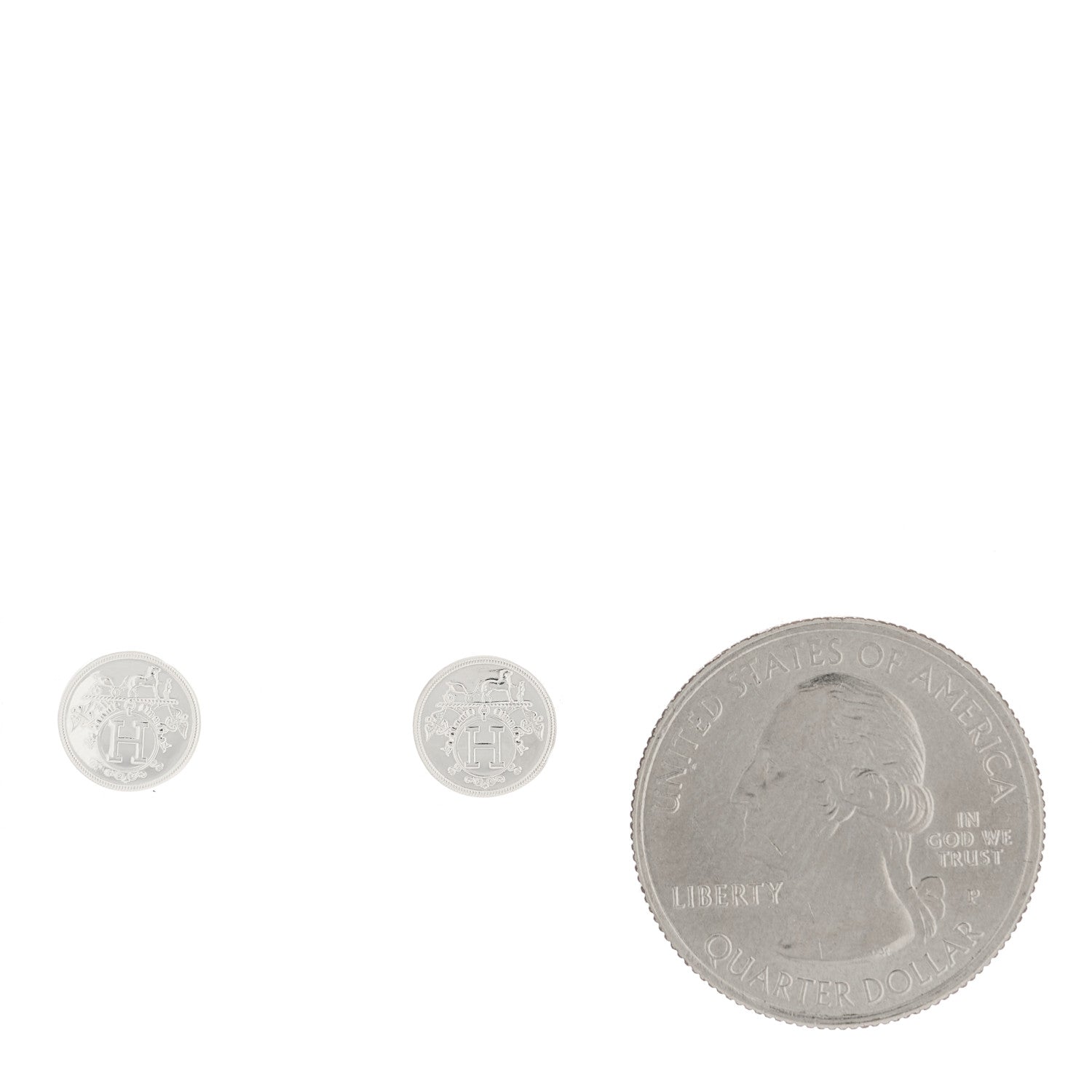 Hermes Sterling Silver TPM Ex-Libris Earrings 2 of 5