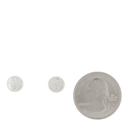 Hermes Sterling Silver TPM Ex-Libris Earrings 2 of 5