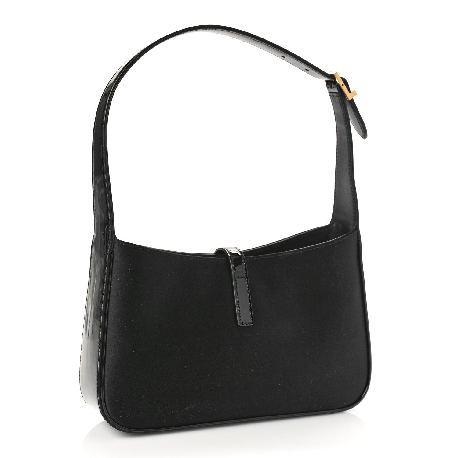 Saint Laurent Silk Satin Calfskin Le 5 A 7 Hobo Black 3 of 8