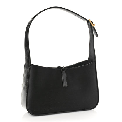Saint Laurent Silk Satin Calfskin Le 5 A 7 Hobo Black 3 of 8
