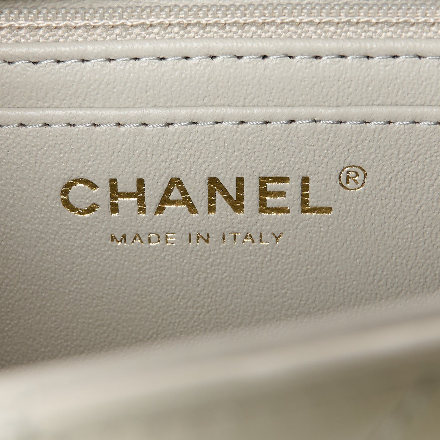 Lambskin Quilted Mini Rectangular Flap Grey