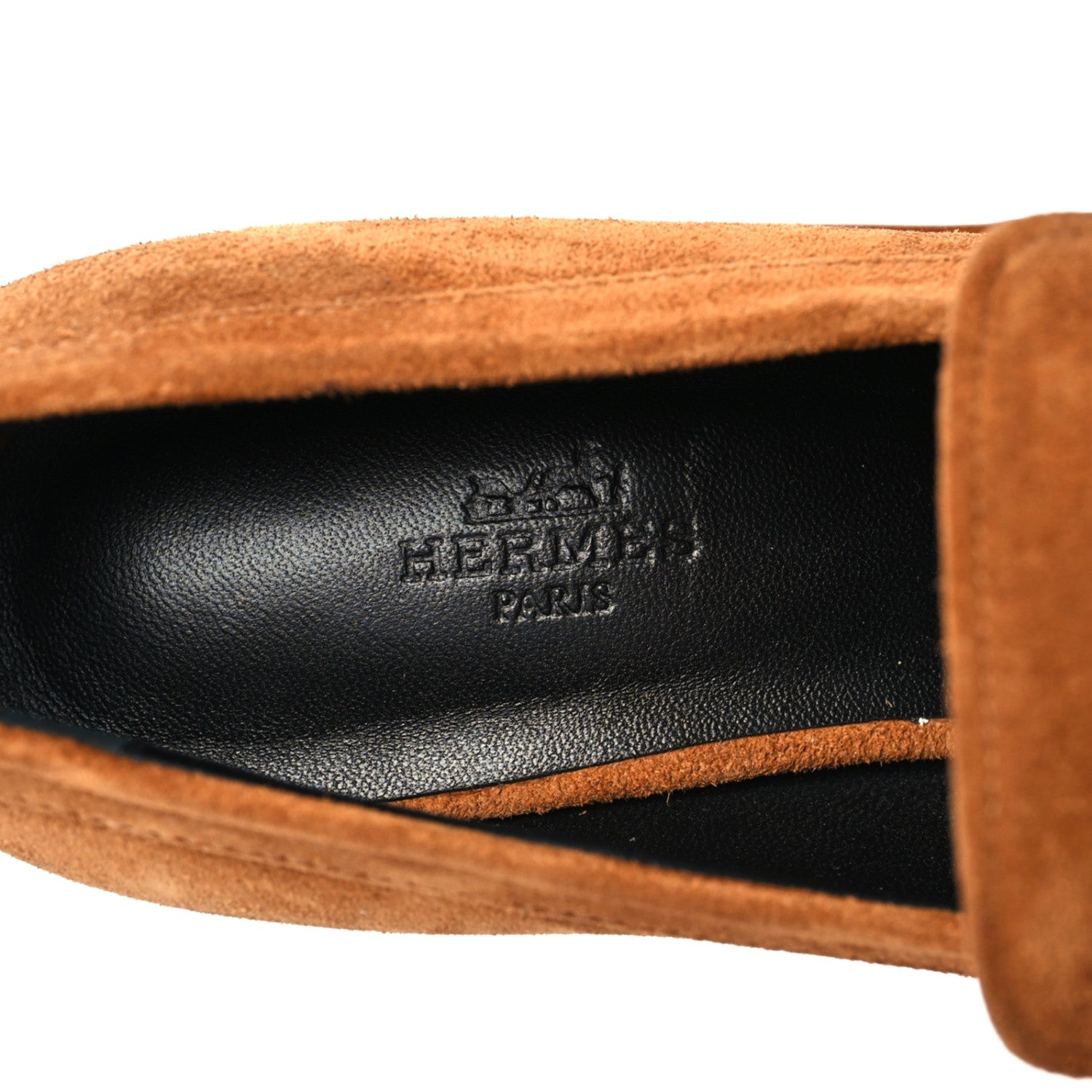 Hermes Suede Goatskin Didi 70 Loafers 37.5 Marron Iroko 7 of 7