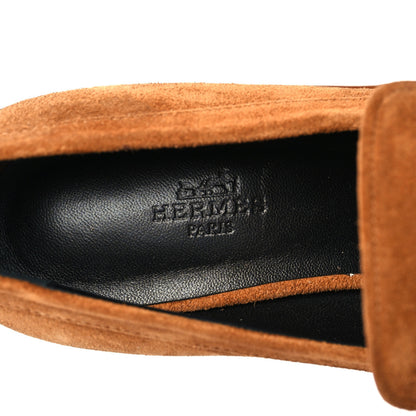 Hermes Suede Goatskin Didi 70 Loafers 37.5 Marron Iroko 7 of 7