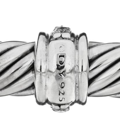 David Yurman Sterling Silver Diamond 4mm Cable Classics Single Station Bracelet 3 of 3