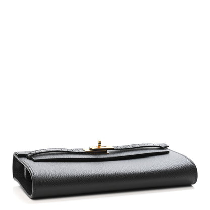 Hermes Epsom Shiny Alligator Touch Kelly Wallet To Go Black 3 of 4