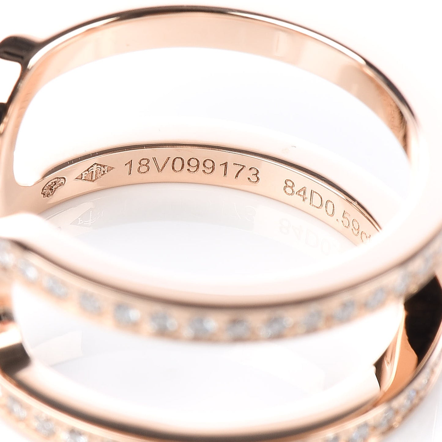 18K Rose Gold Diamond Ever Chaine D'Ancre Ring 51 5.75