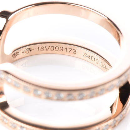 Hermes 18K Rose Gold Diamond Ever Chaine D'Ancre Ring 51 5.75 4 of 7