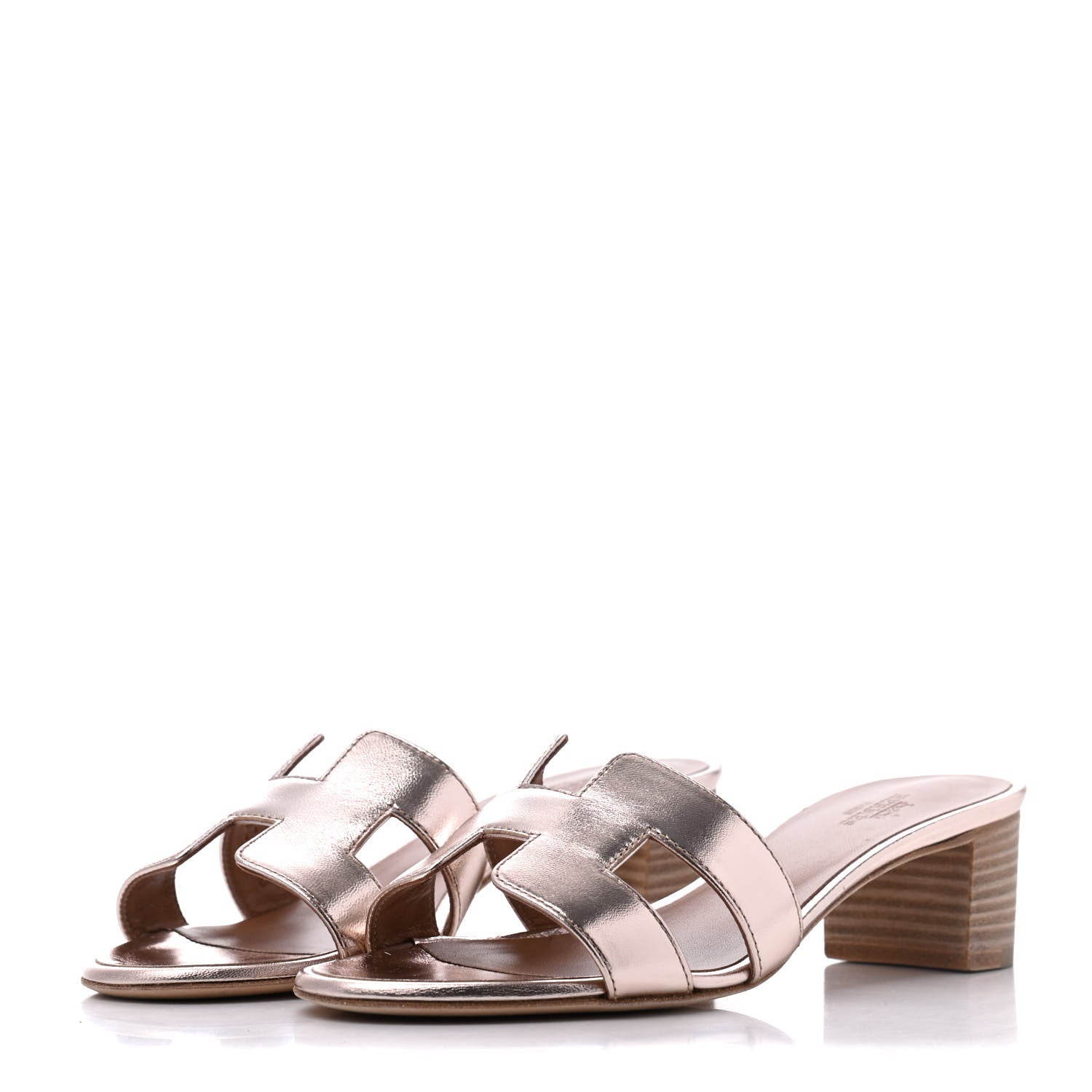 Hermes Metallic Nappa Oasis Sandals 36.5 Rose Dore 4 of 15