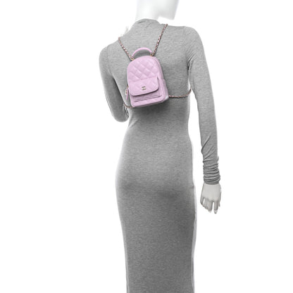 Chanel Caviar Quilted CC Mini Classic Backpack Light Purple 2 of 11