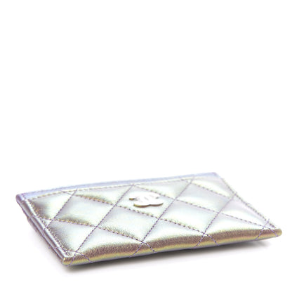 Chanel Iridescent Lambskin Quilted Card Holder Purple 4 of 8