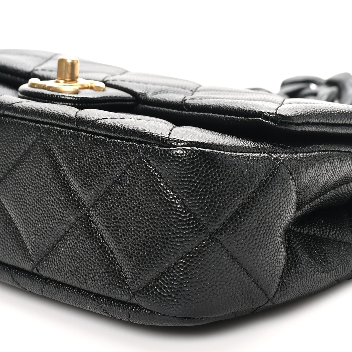 Caviar Quilted Funky Match Mini Flap Black