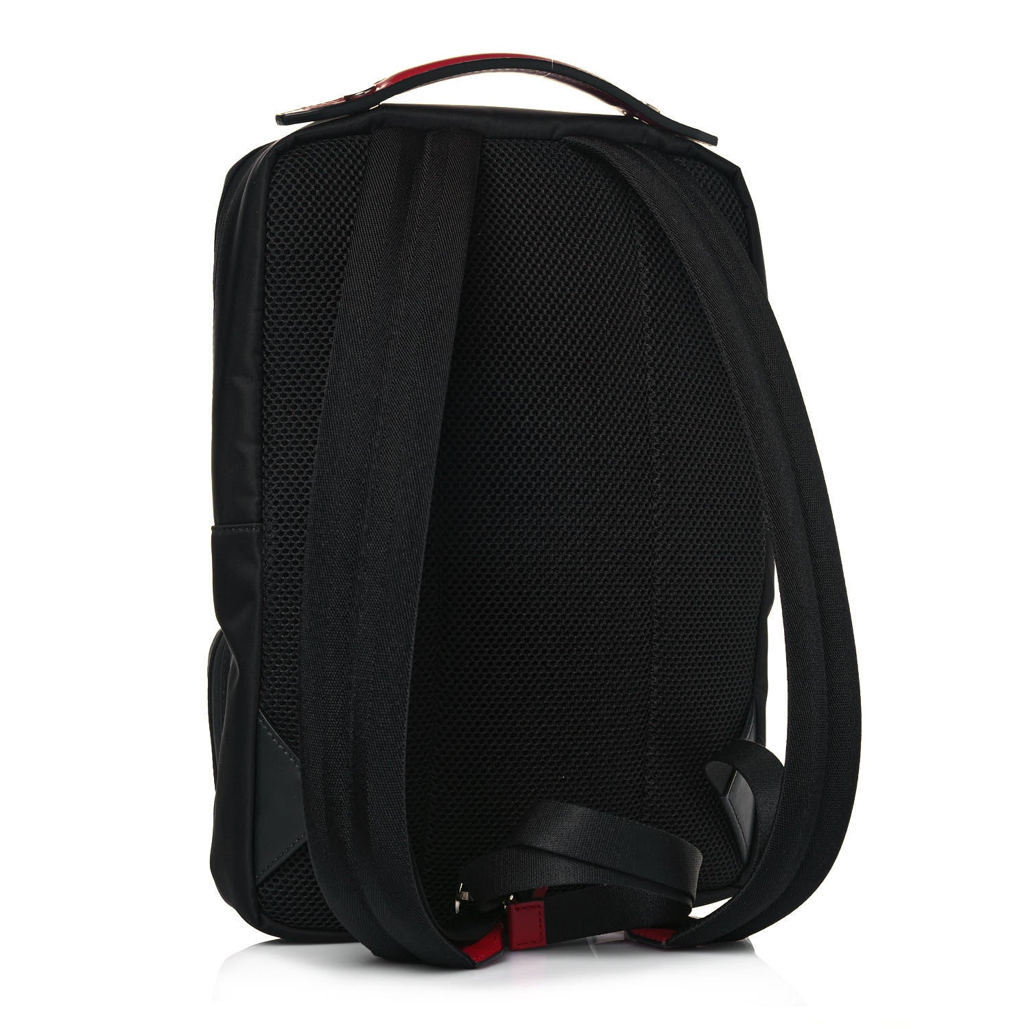 Fendi Neoprene Mesh Vitello Grace FF Panelled Backpack Black Red 2 of 11