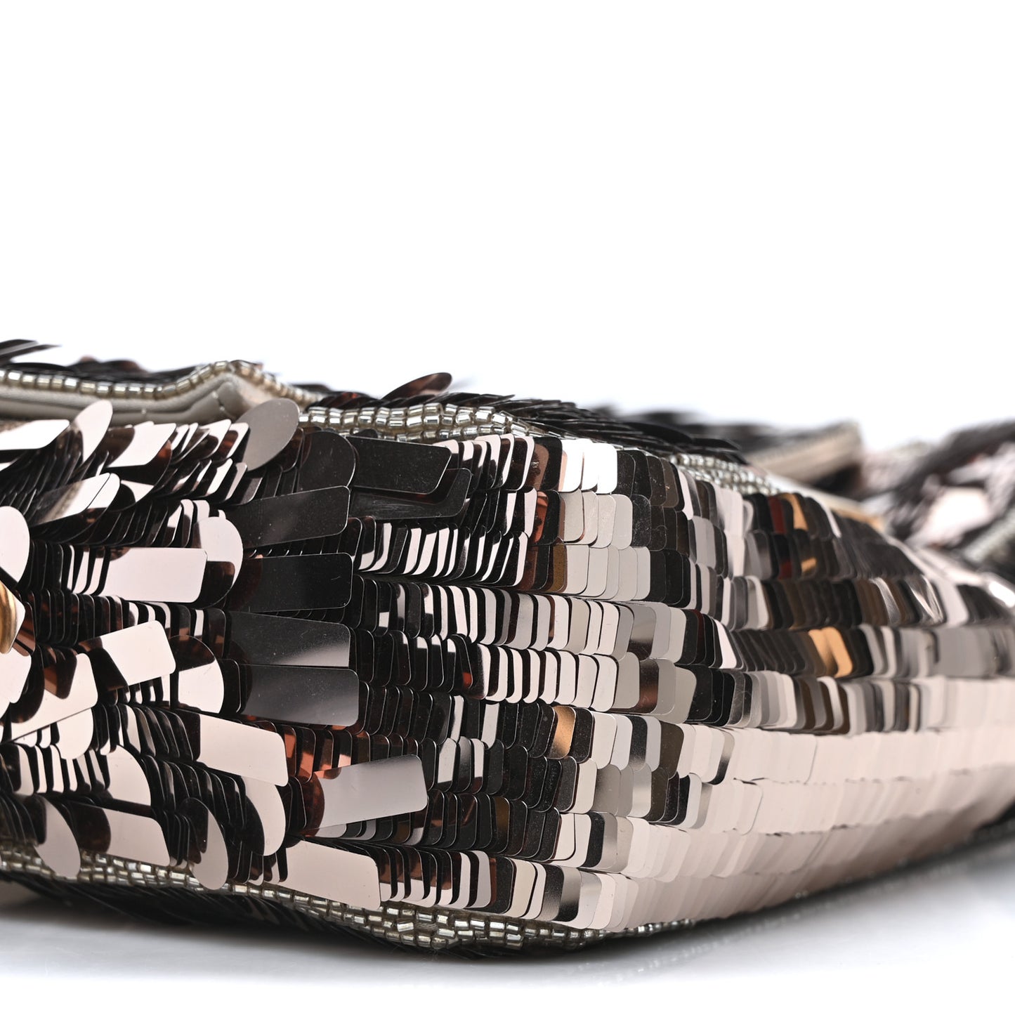 Sequin Paillettes Vitello Grace Sex and the City Baguette Tortora