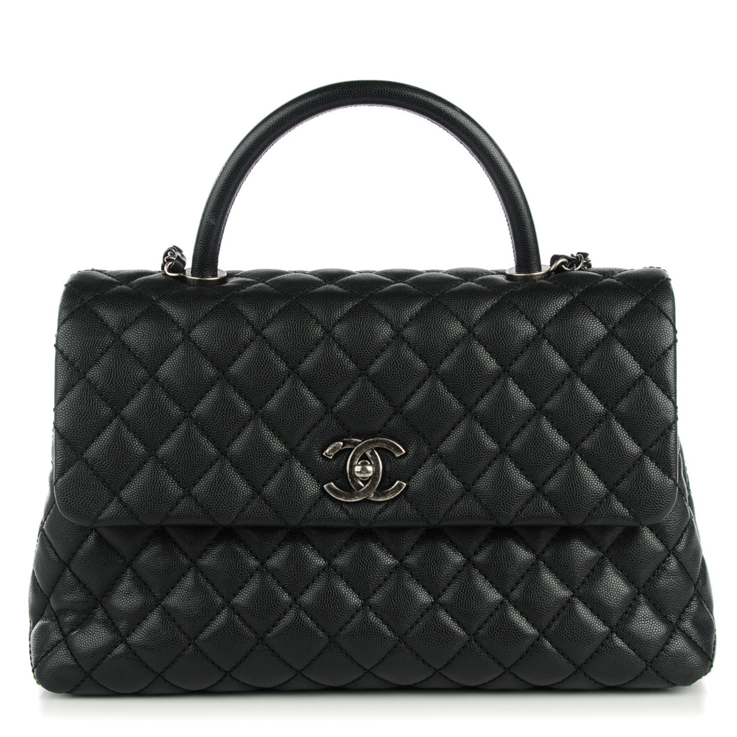 Chanel Caviar Quilted Medium Coco Handle Flap Black 1 of 8