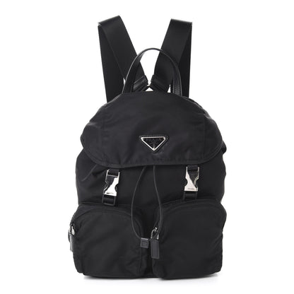 Prada Tessuto Nylon Vela Small Double Buckle Backpack Black 1 of 10
