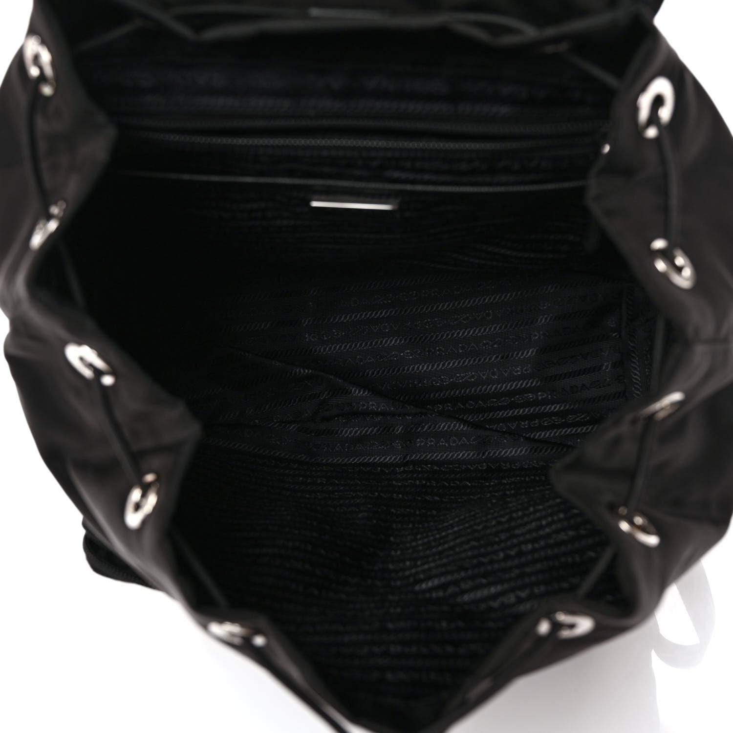 Prada Tessuto Nylon Saffiano Vela Backpack Black 5 of 9