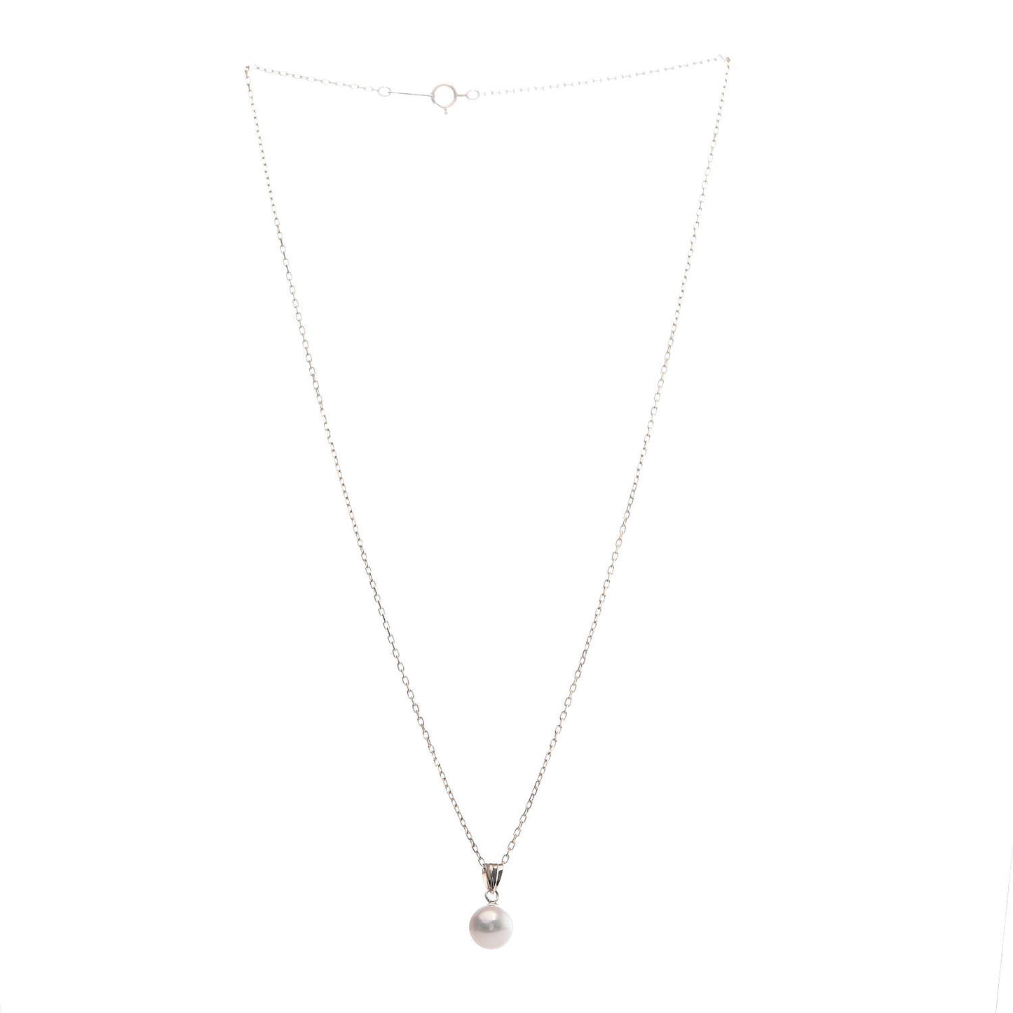 18K Yellow Gold Akoya Pearl 7.5mm Pendant Necklace