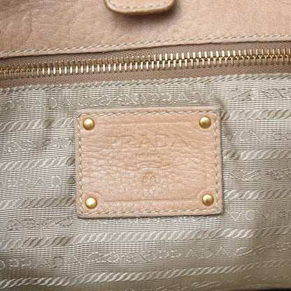 Prada Cervo Folding Tote Beige 6 of 17