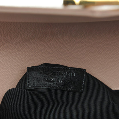 Saint Laurent Grain De Poudre Matelasse Chevron Large Monogram Satchel Light Dusty Rose 8 of 8
