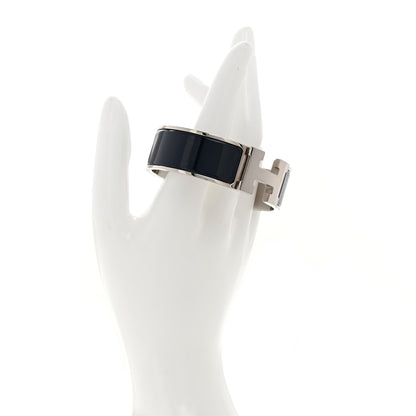 Hermes Enamel Wide Clic Clac H Bracelet GM Bleu Nuit 2 of 4