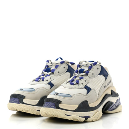 Balenciaga Fabric Mesh Womens Triple S Sneakers 35 White Bleu Violet 3 of 8