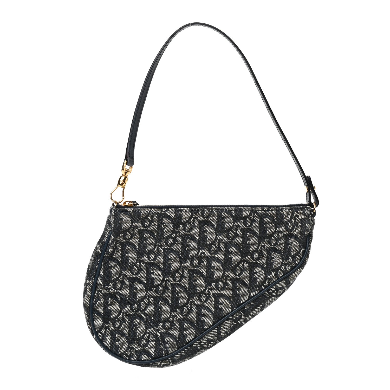 Christian Dior Monogram Mini Saddle Pochette Navy 1 of 10