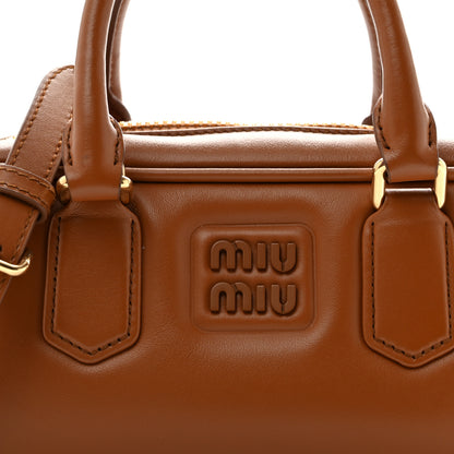 Miu Miu Calfskin Regular Arcadie Top Handle Bag Cognac 6 of 11
