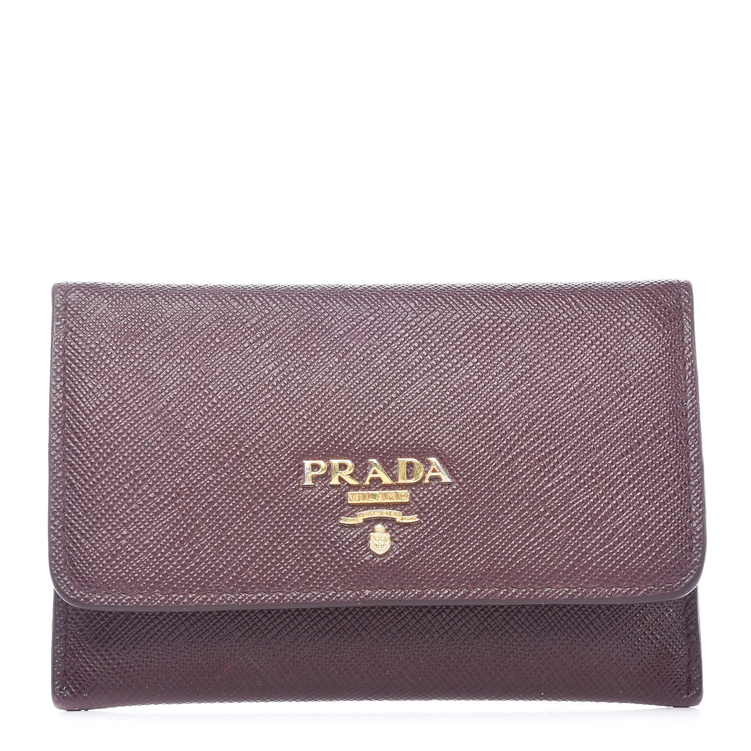 Prada Saffiano Metal Flap Wallet Granato 1 of 9