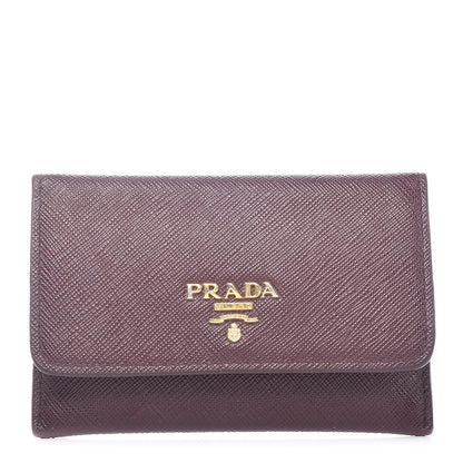 Prada Saffiano Metal Flap Wallet Granato 1 of 9