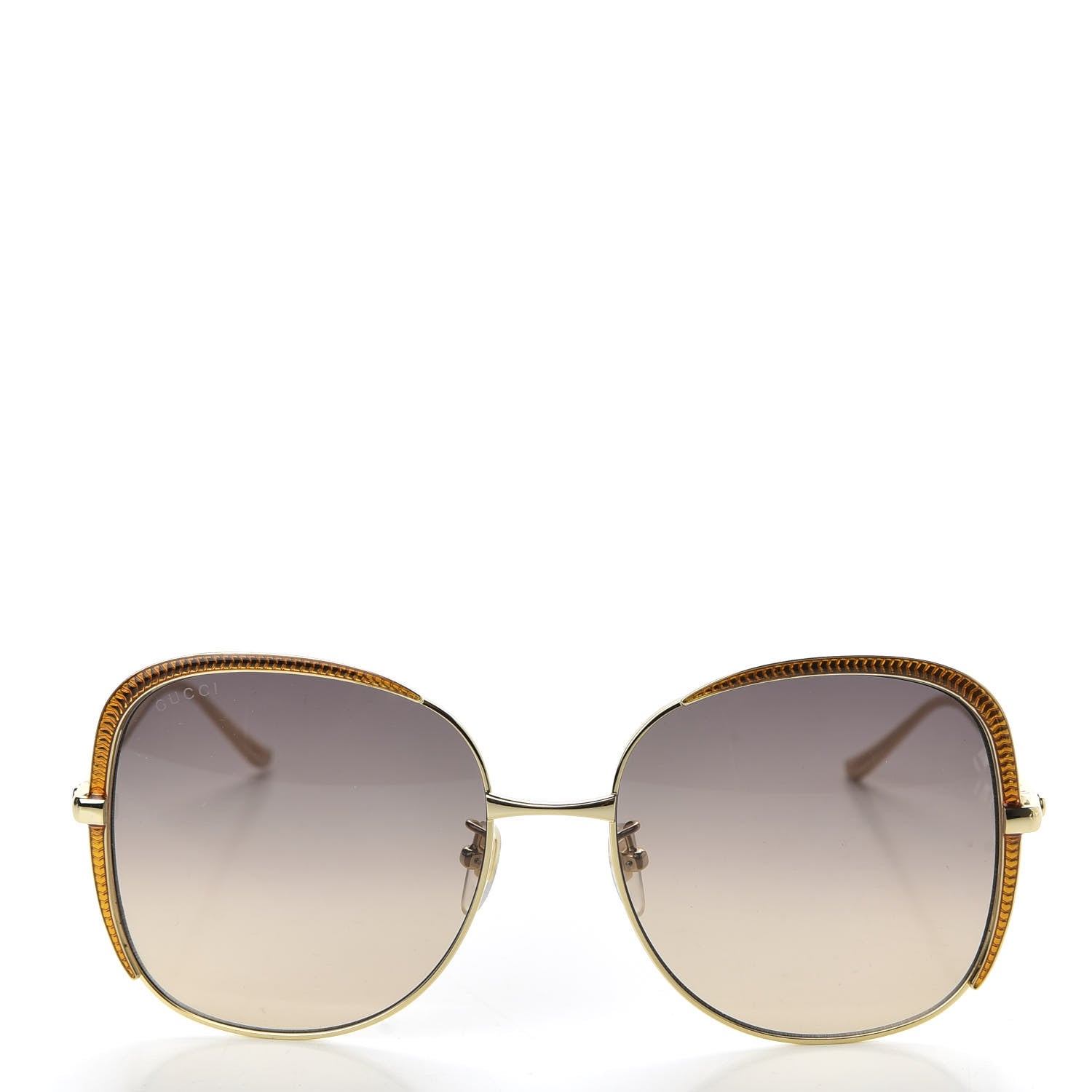 Gucci Acetate Oversize Square Frame GG0400S Sunglasses Gold 2 of 8
