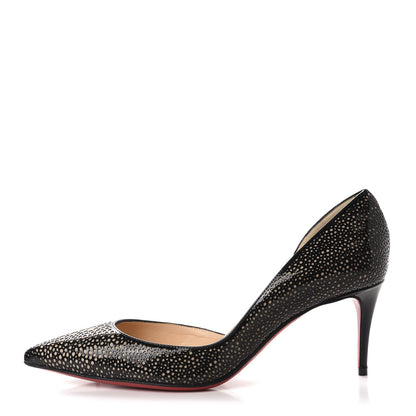Christian Louboutin Patent Glitter Galupump 70 Pumps 35.5 Black Gold 1 of 9