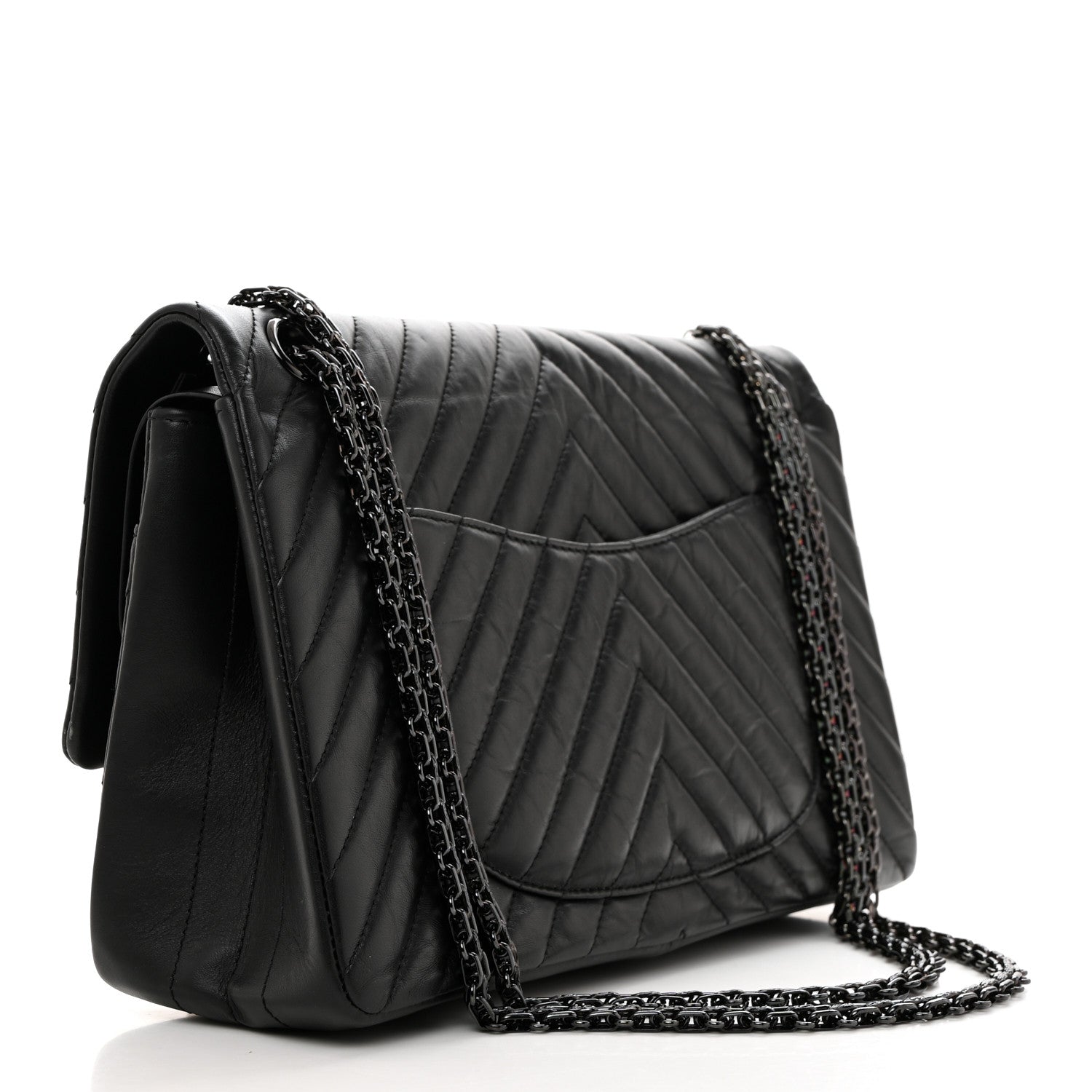 Chanel Aged Calfskin Chevron Quilted 2.55 Reissue 226 So Black 2 of 10