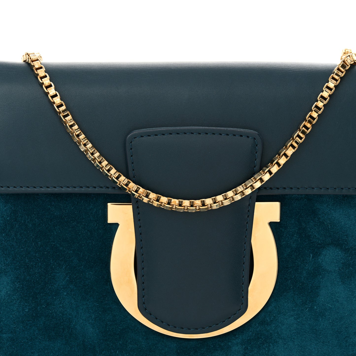 Calfskin Suede Thalia Flap Shoulder Bag Blue